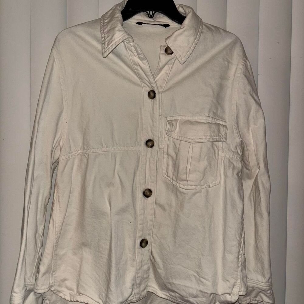 Zara Women's White and Cream Shirt